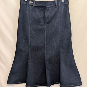 RALPH LAUREN JEANS CO. Cotton Denim Tulip Midi Skirt Y2K Size 6